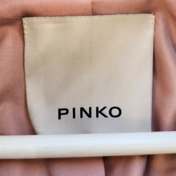 PINKO Stendino Colorblock Faux Fur Double Breasted Coat - Picture 12 of 12